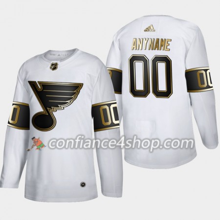 Adidas Maillot de Hockey St. Louis Blues Personnaliser Adidas 2019-20 Golden Edition Blanc Authentic - Homme
